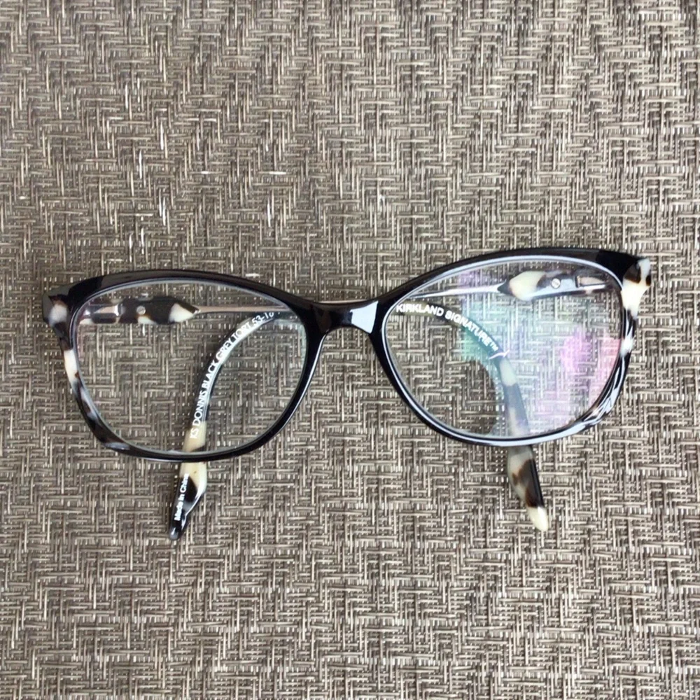 Kirkland Signature Black/Gray Tortoise Oval Eyeglasses Frames